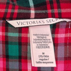 Victoria's Secret Tartan Plaid Holiday Pajamas Sz M